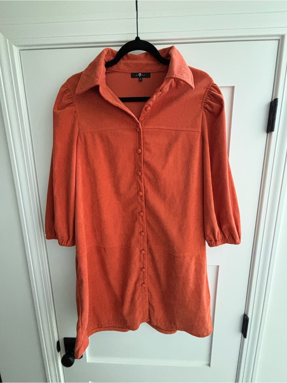 7 For All Mankind Ribbed Knit Top in Orange
